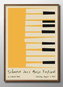 10684# free shipping!! art poster picture A3 size [ Jazz piano JAZZ music bar Cafe ] illustration design Northern Europe mat paper 