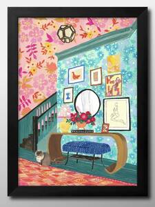 Art hand Auction 12004■¡Envío gratis! Póster artístico con pintura tamaño A3, ilustración Charmed by Matisse, papel mate escandinavo, residencia, interior, otros