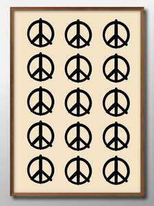 Art hand Auction 12086■包邮！！艺术海报绘画 A3 尺寸和平爱与和平和平标志插图北欧哑光纸, 住房, 内部的, 其他的