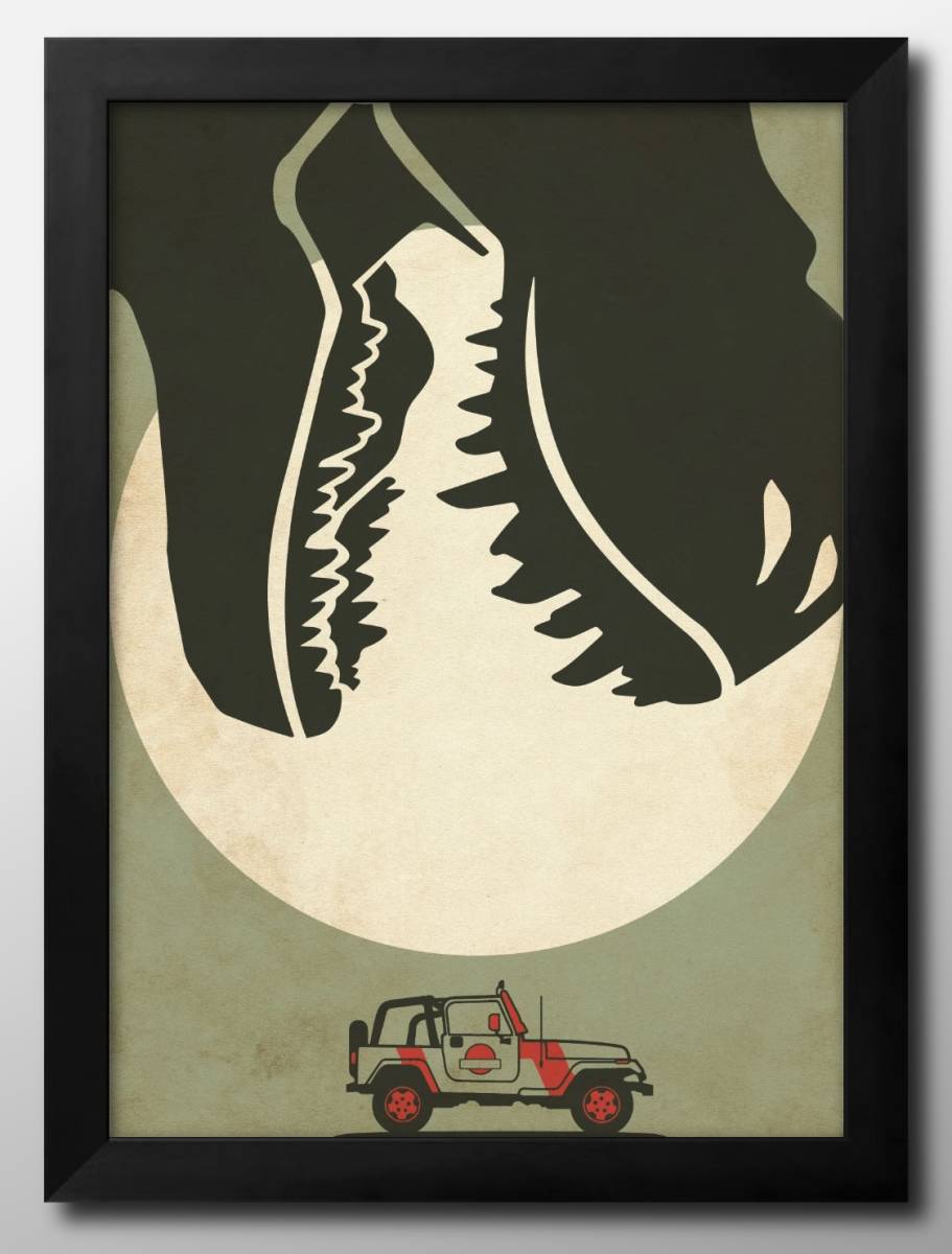 12002■包邮！！艺术海报画A3尺寸侏罗纪恐龙暴龙吉普车插画北欧哑光纸, 住房, 内部的, 其他的