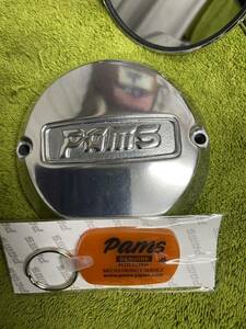 ３点セット 未使用　砂型鋳造　Pamsロゴ入りポイントカバー　PAMS プラスアルファ　未使用キーホルダー　黒豆　クランプ　ミラー　T‘s 