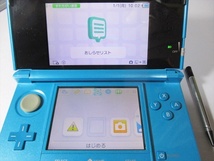 ●● NINTENDO 3DS ●● 本体 ライトブルー タッチペン付き ソフト確認済み 充電器付き 起動可 _画像4