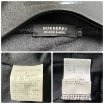 美品！L(3) バーバリーブラックレーベル ノバチェック×ホース刺繍 ニットZIPジャケット ブルゾン黒■BURBERRY BLACK LABEL カーディガン_画像10