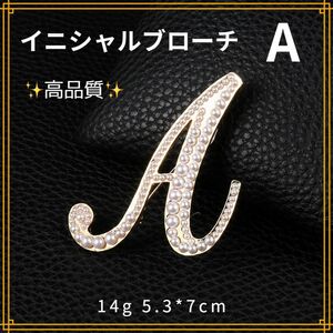 アルファベット「A」 イニシャル ブローチ パール ゴールド 推し活　韓国