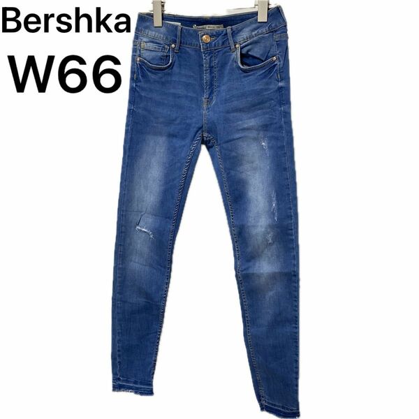 Bershka デニム レディース ジーンズ スキニーパンツ ダメージ加工