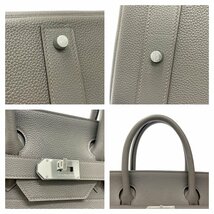 HERMES エルメス トゴ オータクロア50 シルバー金具 ハンドバッグ エタン Ｙ刻印 240113 ハンドバッグ_画像8