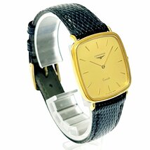 【1円スタート】【箱付き】LONGINES ロンジン スクエア GP ゴールド文字盤 クオーツ ボーイズ腕時計 246746_画像5