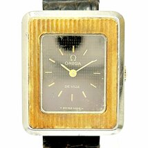 【1円スタート】OMEGA オメガ デビル スクエア SS ブラウン文字盤 手巻き レディース腕時計 ジャンク 246792_画像2