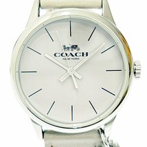 【1円スタート】【箱付き】COACH コーチ CA.117.7.112.1534 SS×革ベルト グレー文字盤 クオーツ レディース腕時計 246676_画像2