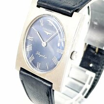 【1円スタート】LONGINES ロンジン フラッグシップ SS×革ベルト ネイビー文字盤 手巻き メンズ腕時計 244378_画像2