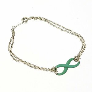 【1円スタート】 TIFFANY&Co. ティファニー シルバー インフィニティ ダブルチェーン ブレスレット 2.5g 925刻印 242372