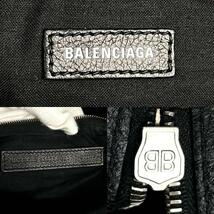 美品■BALENCIAGA バレンシアガ ショッピング トートバッグ イーストウエスト 肩掛け エブリデイ ハンドバッグ シボ革 レザー 黒 ブラック_画像9