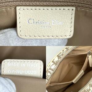 美品●Christian Dior ディオール ハンドバッグ トロッター 総柄 花 フラワー 刺繍 ミニボストン シルバー金具 レザー キャンバス ベージュの画像8