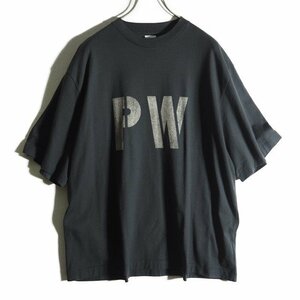 C1656f16　■blurhms rootstock ブラーム スルートストック■　23SS POW Print Tee BIG ビッグシルエット Tシャツ ブラック 3/L 黒 春夏