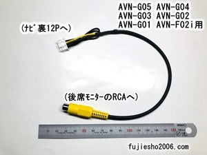 RSE0912に　EX1133相当品 AVN-G05、AVN-G04、AVN-G03、AVN-F02i、AVN-G02、AVN-G01mkⅡ、AVN-G01用VIDEOOUT(リヤモニター用)拡張配線コード