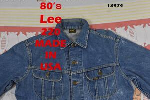 リー 80s 220 デニムジャケット13974c USA製 ビンテージ Lee