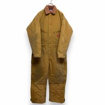 １スタ　ディッキーズ　M アメリカ古着　中綿　ダック地　ツナギ　オールインワン　ワーク　作業着　Dickies ベージュ　メンズ_画像2