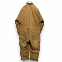 １スタ カーハート 46S 70s アメリカ古着 USA製 中綿 ダック ツナギ オールインワン ベージュ ワーク　作業着　Carhartt F2-10 メンズ_画像2