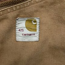 １スタ カーハート 42S アメリカ古着 70s 中綿　ダック ツナギ オールインワン ブラウン ワーク　作業着　Carhartt F2-14 メンズ_画像7