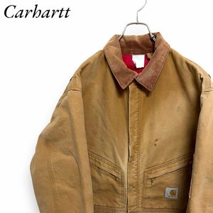 １スタ カーハート　アメリカ古着　中綿　ダック地 ツナギ オールインワン ワーク　作業着　ベージュ　Carhartt F2-20 メンズ