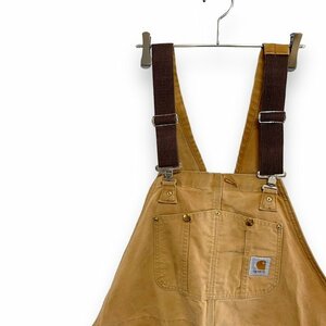 １スタ　カーハート アメリカ古着 中綿 キルティング ダック地 オーバーオール ベージュ Carhartt 作業着　ワーク　31 メンズ