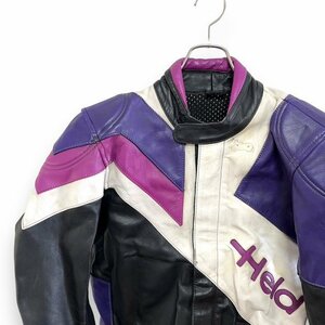 １スタ Helor by Held アメリカ古着 バイク　モーターサイクル　レーシング　レザー　ライダースジャケット　パープル　13 メンズ