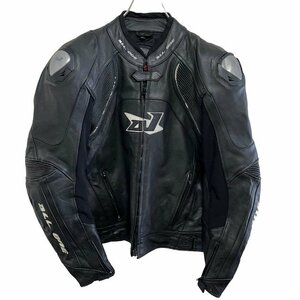 １スタ ALL ONE XL アメリカ古着 バイク　モーターサイクル　レーシング　レザー　ライダースジャケット　ブラック　J17 メンズ