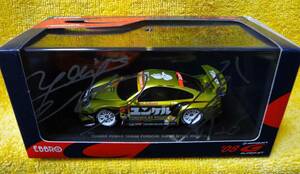 ★サイン入り★【中古】EBBRO YUNKER POWER TAISAN PORSCHE SUPER GT300 2008 ユンケル タイサン ポルシェ 1/43 SCALE ★ 送料520円