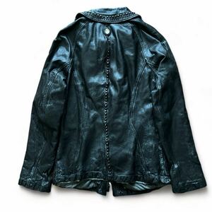 KMRii ケムリ leather jacket black ブラック レザージャケット studs スタッズ 天然石 14th addiction ifsixwasnine share sprite rare