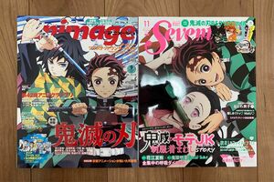 雑誌 アニメージュ 2020年9月号 セブンティーン 2020年11月号 クリアファイル ポスター 付録付き 鬼滅の刃 A3！