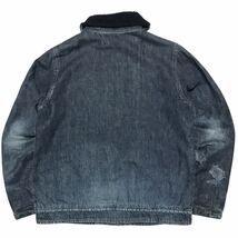 【美品】OMNIGOD N-1 JACKET オムニゴッド デニム デッキジャケット メンズ2/M インディゴ 色落ち加工 ボア チンスト 米海軍 ミリタリー_画像2