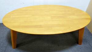 かわいい　千趣会　折りたたみテーブル　木製　楕円形　センターテーブル　ローテーブル　ちゃぶ台　北欧　インテリア