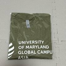 ☆未使用☆ OKINAWA 米軍 放出品 UNIVERSITY OF MARYLAND Tシャツ トレーニング ランニング ミリタリー 半袖 OD MEDIUM [NO.A0038]_画像7