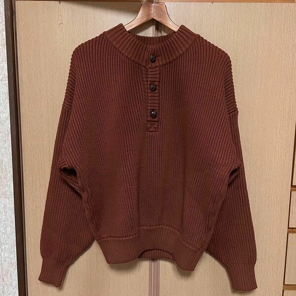 AMBERGLEAM アンバーグリーム Warm Henry Sweater ウォームヘンリーセーター ニット Brick レンガ