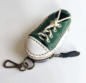 * free shipping * new goods original leather key case hand made leather key case bag charm key inserting shoes type green green 