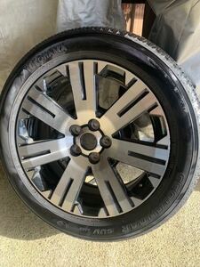 中古　デリカD5 後期 純正 ホイールとタイヤ１本のみ　18×7J +38 114.3 5穴 エンケイ・ヨコハマ 225/55R18　YHDELI-118