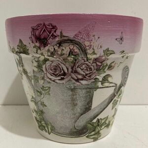 植木鉢　リメイク鉢　Shabby Rose & Lantern