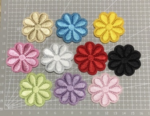 10枚組 ワッペン 刺繍 花　アイロン アップリケ ワンポイント