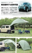 【訳あり品】 カーリアタープ 窓付き 2～4人 UVカット 紫外線防止 テント タープ キャンプ アウトドア 車中泊 ルーフ ミニバン　送料無料!_画像4