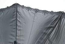 日傘 LANVIN COLECCTION ランバン 晴雨兼用日傘 USED美品 刺繍 フラワーモチーフ 遮光 UV グラス骨 47cm C A0278_画像5