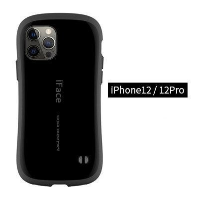送料無料　黒 iFace iPhone12/12pro用 箱あり ケース First Class ハードケース 愛用のiphoneを守る 耐衝撃 ストラップ穴付きお洒落