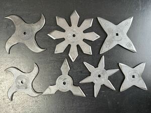 [KA502] 手裏剣 7点 鉄製 忍者 おもちゃ NINJA SHURIKEN 武具