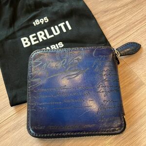 BERLUTI ベルルッティ　インケース スクリットナイロン＆レザートートバッグ　エコバッグ　ブルー　定価151,800円　新品未使用