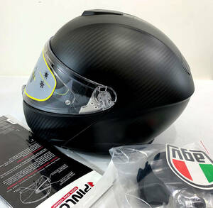 AGVスポーツモジュラー・フリップアップヘルメット　100％カーボン(ブラックマット仕上げ）サンバイザー付　サイズ：M 未使用・新品