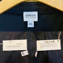 超希少XXL アルマーニ コレッツォーニ ブルゾン ダブルジップ 袖ライン バンドカラー トラックジャケット メンズ 黒 ARMANI COLLEZIONI_画像9