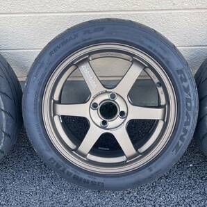 TE37sonic 16×6.5j 4/100＋38 ブロンズ シバタイヤ付きの画像4