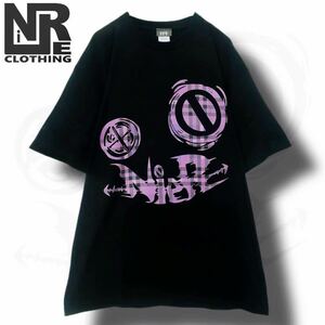 新品未使用 NieR CLOTHING ニーアクロージング CHECKERED FACE LOGO CUTSEW【PURPLE】 ブラック XLサイズ ユニセックス 新規×（N1）