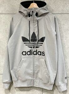 希少！ adidas アディダス GREELEY JACKET トレフォイル スノージャケット スノーボードウエア ミッドレイヤー グレー系 XS 大きめ 新規×