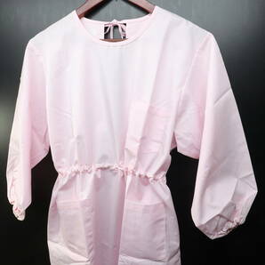 ◆モンブラン◆男女兼用◆3Lサイズ◆袖付き 看護士エプロン 介護服 ピンク系◆予防衣 ナース ワンピース型の画像1