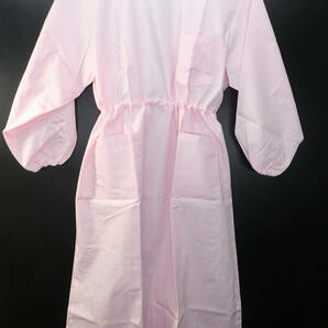 ◆モンブラン◆男女兼用◆3Lサイズ◆袖付き 看護士エプロン 介護服 ピンク系◆予防衣 ナース ワンピース型の画像2